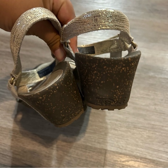 TEVA Ventura Leather Cork Wedge 2 Rialto Sandals Metallic - Picture 5 of 8